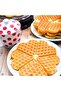 Heart Patterned 5 Compartment Silicone Waffle Mold Oven and Airfyer Container Cake Pastry - 2