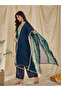 Dark Green Chanderi Silk Top Bottom & Dupatta - VRS1139 - Dark Green - 3