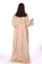 Moroccan embroidered satin kaftan dress with a waist belt - 6