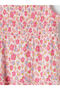 Original Square Collar Printed Girls' Crinkle Dress - 4