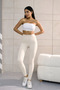 Premium High Waist Push up Shaping Belize Leggings 4006 Ecru - 4
