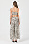 Women's Woven Slit Beach High Waist Blouse-Pants Set - 7