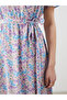 Double-breasted Collar Floral Dress - 3