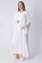 New Season Ecru Maternity Stylish Lace Detailed Summer Design Buttoned Full Length Dressing Gown Nightgown Set - 4