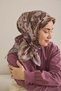 Twill Silk Scarf Almond Motif Pattern Stone 90X90 - 2