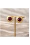 Xuping Stud Earring with Stone - Gold Plate Round Vintage Antiallergic Stainless Steel Vip Women's Earrings - 8