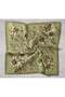 Twill Silk Scarf Large Floral Green 90X90 - 5