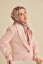 Twill Silk Scarf Floral Art Pattern Powder Pink 90X90