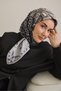 Twill Silk Scarf Classic Motif Anthracite 90X90 - 4