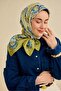 وشاح حرير تويلي بنمط أخضر 90x90 - 5