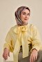 وشاح حرير تويل بنقشة اللوز موكا 90x90 - 5