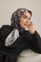 Twill Silk Scarf Classic Motif Anthracite 90X90 - 5