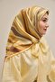 Twill Silk Scarf Curved Stripe Butter Yellow 90X90 - 4