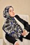 Twill Silk Scarf Milky Way Black 90X90