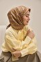 Twill Silk Scarf Leaf Rhythm Tan Yellow 90X90 - 3