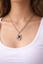 Black Stone Spider Pendant Silver Color 60 cm Chain Unisex Metal Accessory - 2