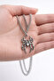 Punk Retro Spider Figured Silver Color Metal Necklace 60 cm Unisex - 3