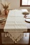 Handmade |   Handcrafted Tasseled Vintage Lace Runner Tablecloth – 100% Cotton Monika Buldan Fabric - 7