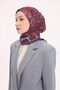 Viscose Velora Scarf Four Seasons Antique Motif Pattern Magenta 90X90 - 3
