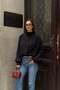 Women's Black Draped Blouse High Neck Casual Stylish Mlb177 - 3