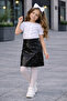 3-Piece Combination with Pearl Detailed Leather Skirt - Age 2/10 - 31703 - 2