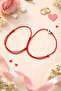 Set of 2 Red String Heart Lover Bracelets - Adjustable Interlocking Couple Bracelet