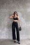 Women's Black Belted Linen Stylish Casual Summer Trousers L26-Bcdf-241103 - 3