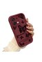 Oppo A6 Pro 4G/5G Compatible Claret Red Butterfly Silicone Case with Camera Protection, Shock Absorption, Comfortable Grip - 2