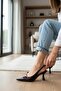 Women's Thin Goblet Heeled Pointed Toe Slingback Shoes - 2