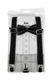 Boys' Black Suspender Bow Tie Set 1-14 Years Adjustable Bow Tie and Suspender