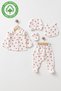 Gots Certified Fabric 100% Cotton Muslin 5-Piece Baby Girl Hospital Discharge Set Gift