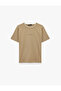 Regular Fit Short Sleeve Crew Neck Cotton T-Shirt with Contrast Detail and Printed Design - 2