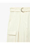 Belt Detailed High Waist Cargo Pocket Loose Trousers - 5