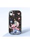 iPhone Xr Compatible Shock-Absorbing Black Silicone Patterned Case with Camera Protection