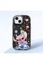 iPhone 15 Compatible Shock-Absorbing Camera Protected Black Silicone Patterned Case