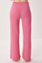 Buttoned Ribbed Knitted Cardigan Pajama Set Lrn0017 Pink - 7