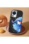 Mi 13 Lite Compatible Anti-Impact Camera Protected Patterned Printed Black Silicone Case - 3