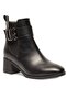Black Zippered Heeled Buckle Casual Women's Boots - 2