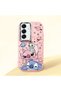 Pink Silicone Patterned Case with Shock Absorbing Camera Protection Compatible with Samsung Galaxy S25