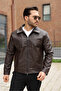 Men's Old Money Seasonal Boxy Fit Leather Jacket & Coat - Brown - 2