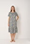 Women's Cotton Modal Fabric Button Detailed Patterned Stylish Dress 7995 - 2