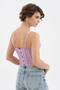 Women's Front Lace Detailed Design Crop Corset - 4