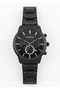 Men's Black Metal Cord Black Dial Functional Wristwatch 2 Years Warranty