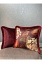 Robin-9372 Bordo Tasseled Double Combination Dresser Cover 43X43