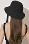 Women's Black Tie-Down Bucket Hat – Sun Protection Beach Hat, Fits over a Cap - 4