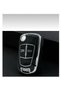 Opel Astra H Corsa D 2 Button Nano Protection Key Case Cover Black Silver Color