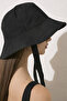 Women's Black Tie-Down Bucket Hat – Sun Protection Beach Hat, Fits over a Cap - 3