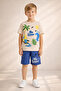 Boy's Short Sleeve Printed Summer Shorts and T-Shirt Set - 4