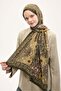 Urban Hours Floral Motif Pattern Army Green Mayda Shawl 190X70 - 2