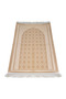 Chenille Prayer Rug + Prayer Beads + Beaded Zikirmatik Gift Set (Gold) - 3